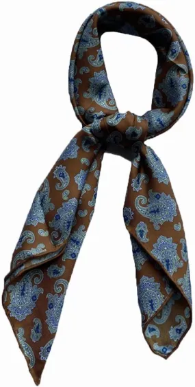 100 Silk Square Scarf 26"x26" for Men Digital Printed Scarves Lightweight Neckerchief Paisley