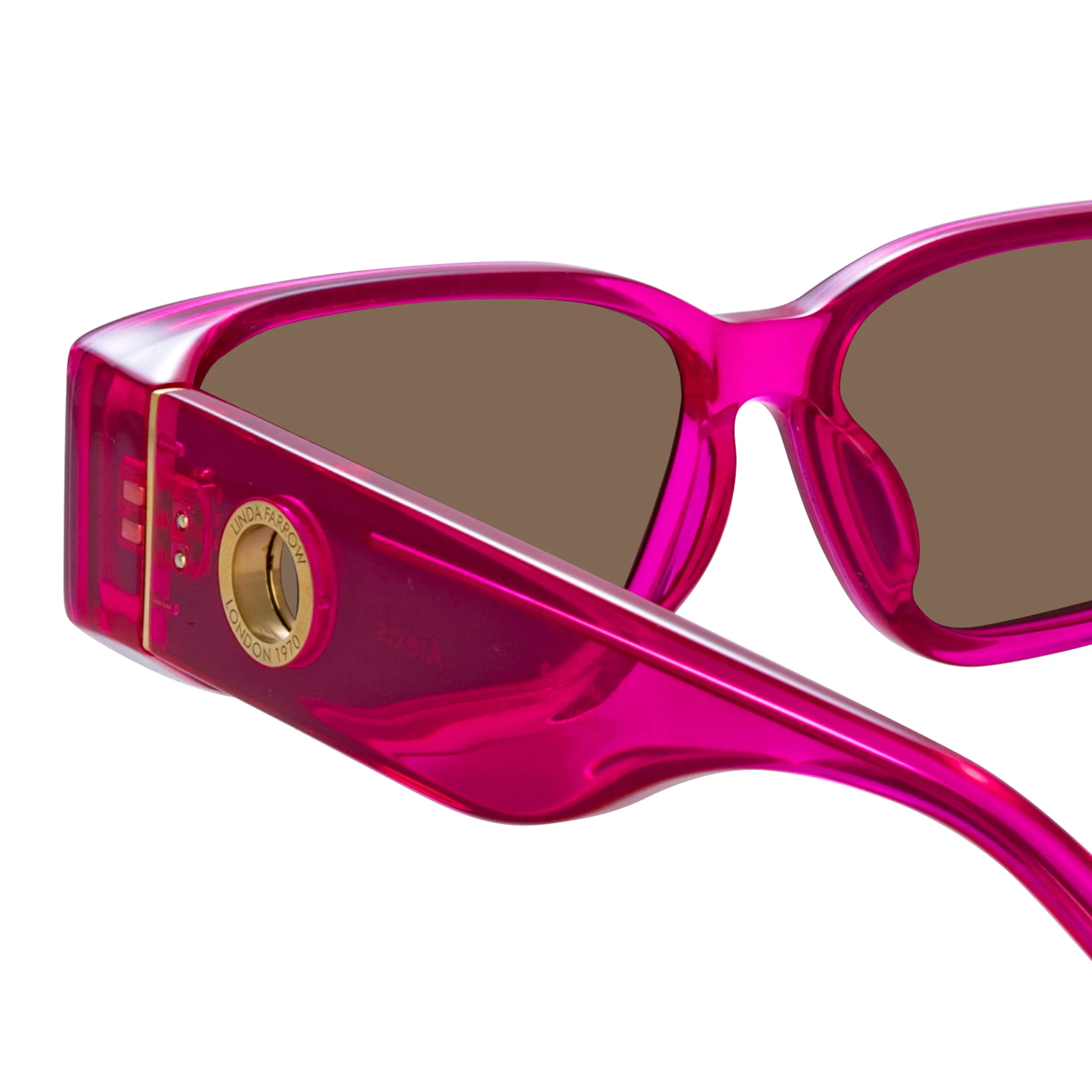 Alexis Angular Sunglasses in Neon Pink