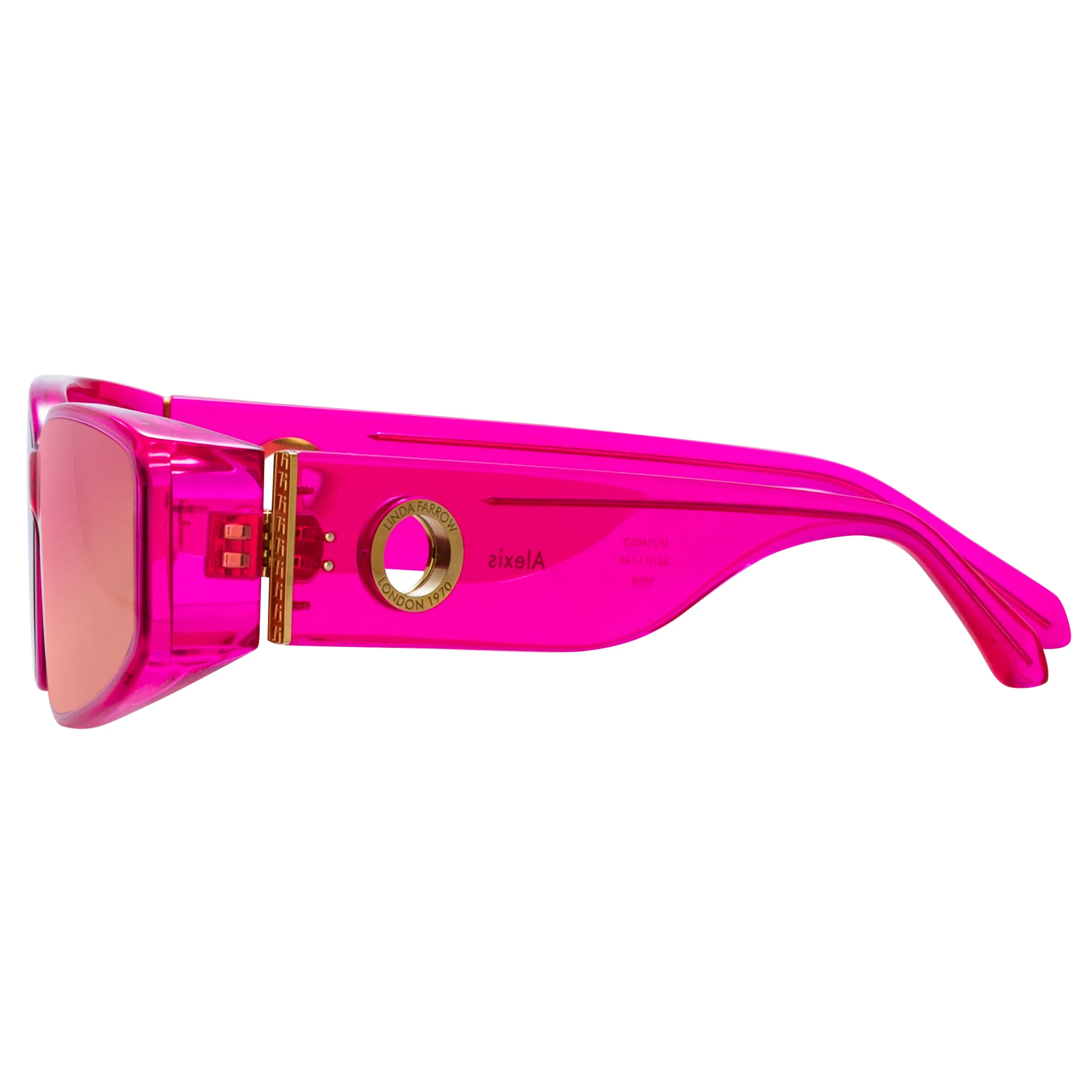 Alexis Angular Sunglasses in Neon Pink