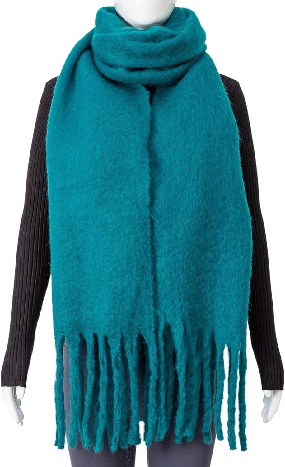 AUSEKALY Women's Scarf Big Colorful Thick Blanket Wrap Winter Oversized Warm Chunky Scarves Solid