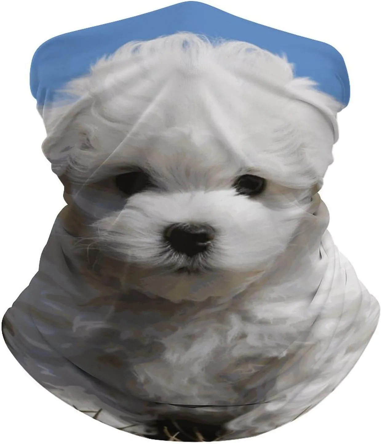 Bichon Frise Dog Balaclava UV Protection Face Mask Breathable Neck Gaiter Ski Mask for Men Women Headwear Bandana Elastic Face Scarf