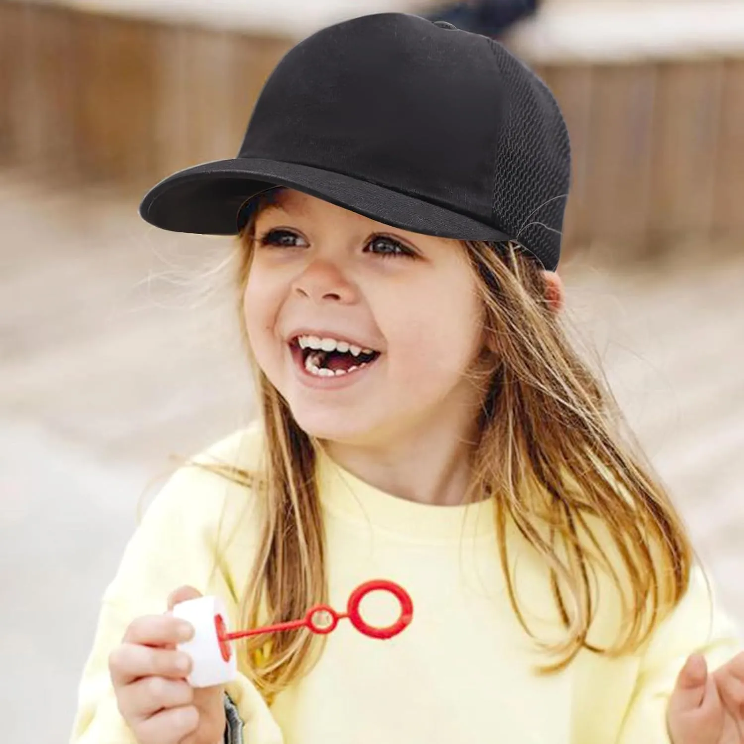 BQUBO Toddler Baseball Cap Baby Sun Hat Cotton Caps Unisex Baby Trucker Hat Adjustable Cap with Ponytail for Boys Girls 6M-6Y