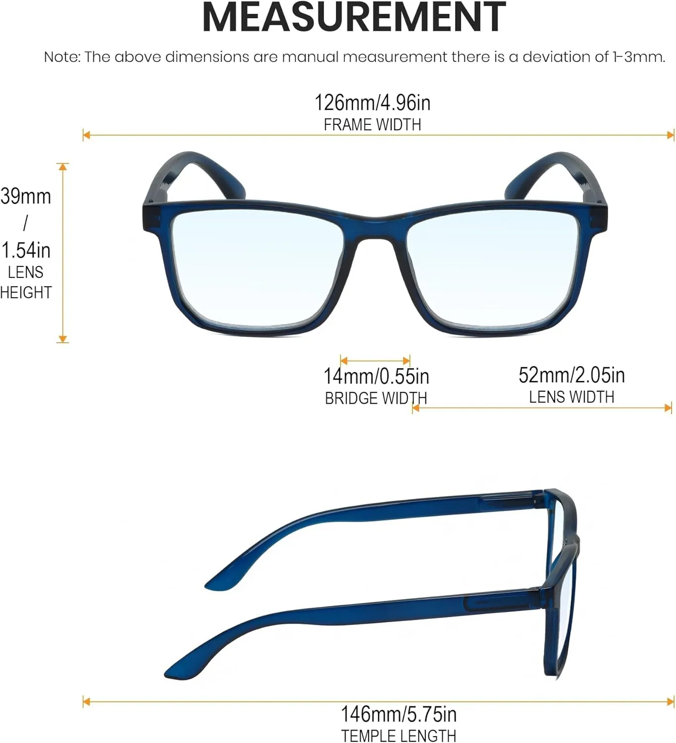 Calabria R861 Blue Light Blocking Progressive Reading Glasses Multifocal Progressive Readers Multi Focus Eyeglasses Cheater
