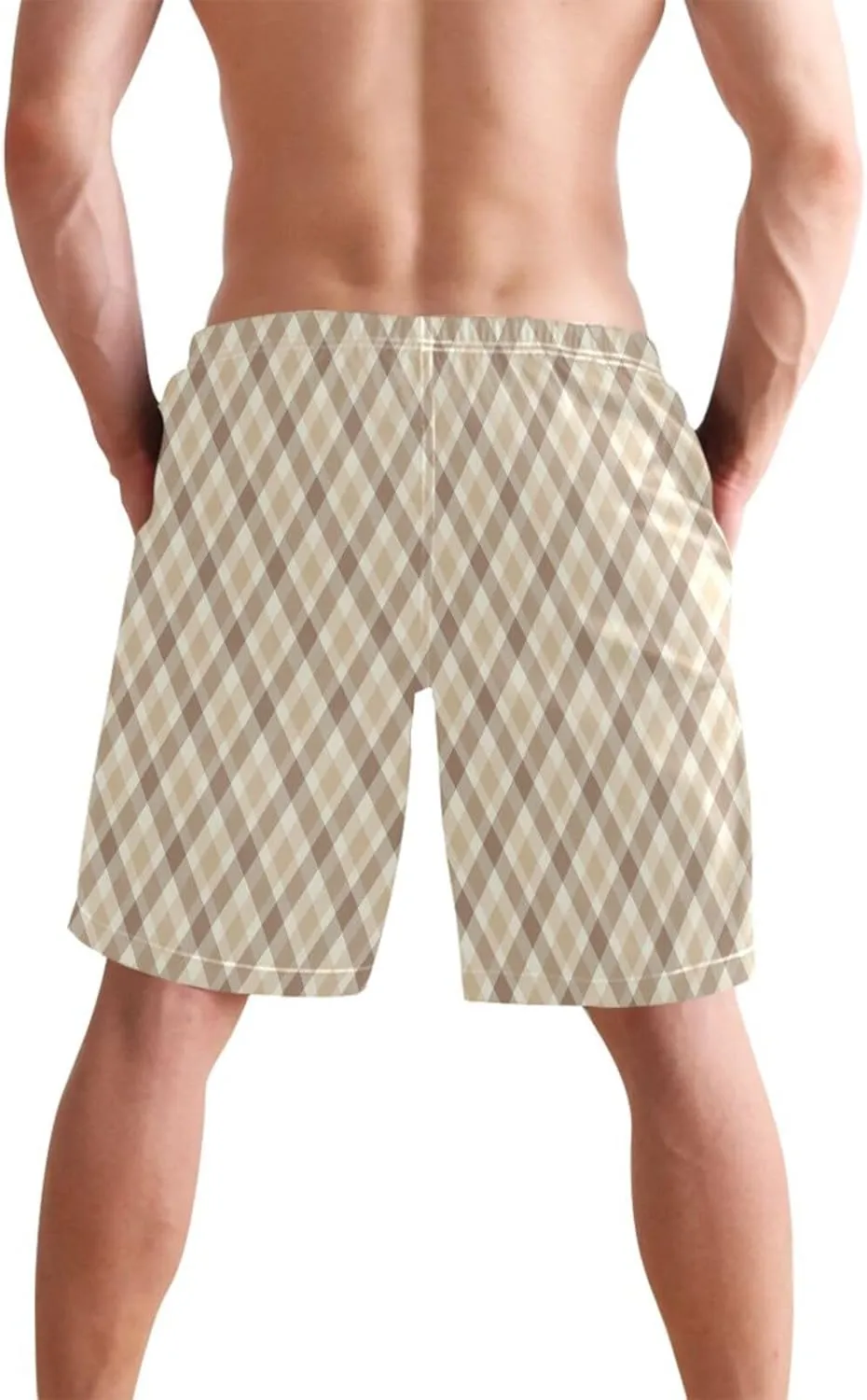 CHIFIGNO Trendy African Masks Black Swimming Shorts Men, Board Shorts for Men Swim, Small Quick Dry Swim Trunks Men