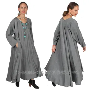 Dairi Fashions Juno Dress Silver Moroccan Cotton Bias Cut Sml-7X