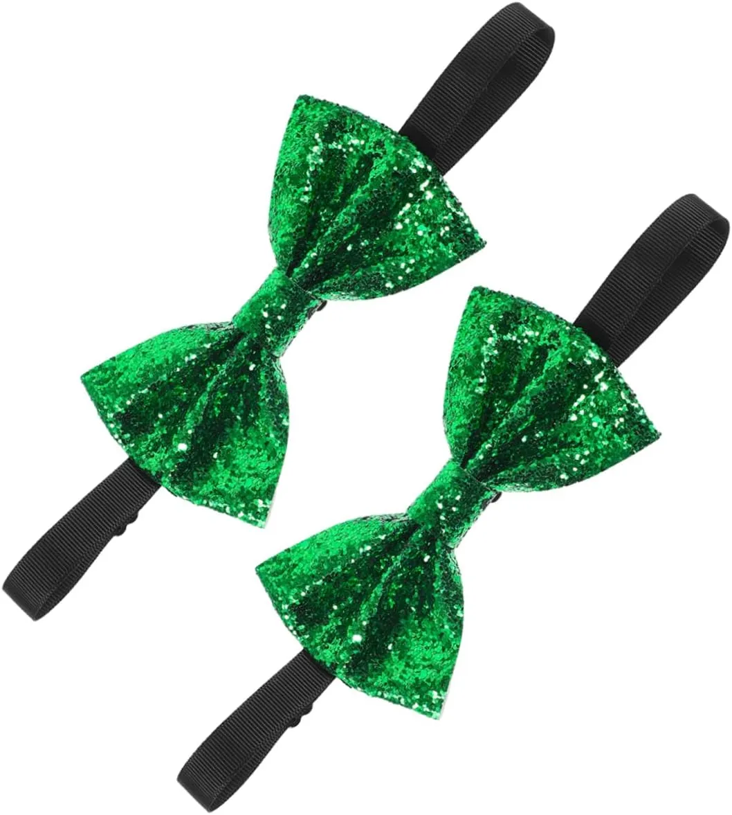 Fashionable Glitter Bow Ties 2-piece Set for Weddings Parties Performances and Celebrations