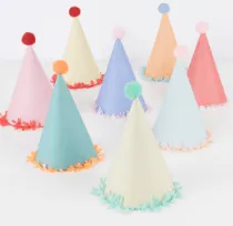 Fringed Party Hats Large (Pack 8)