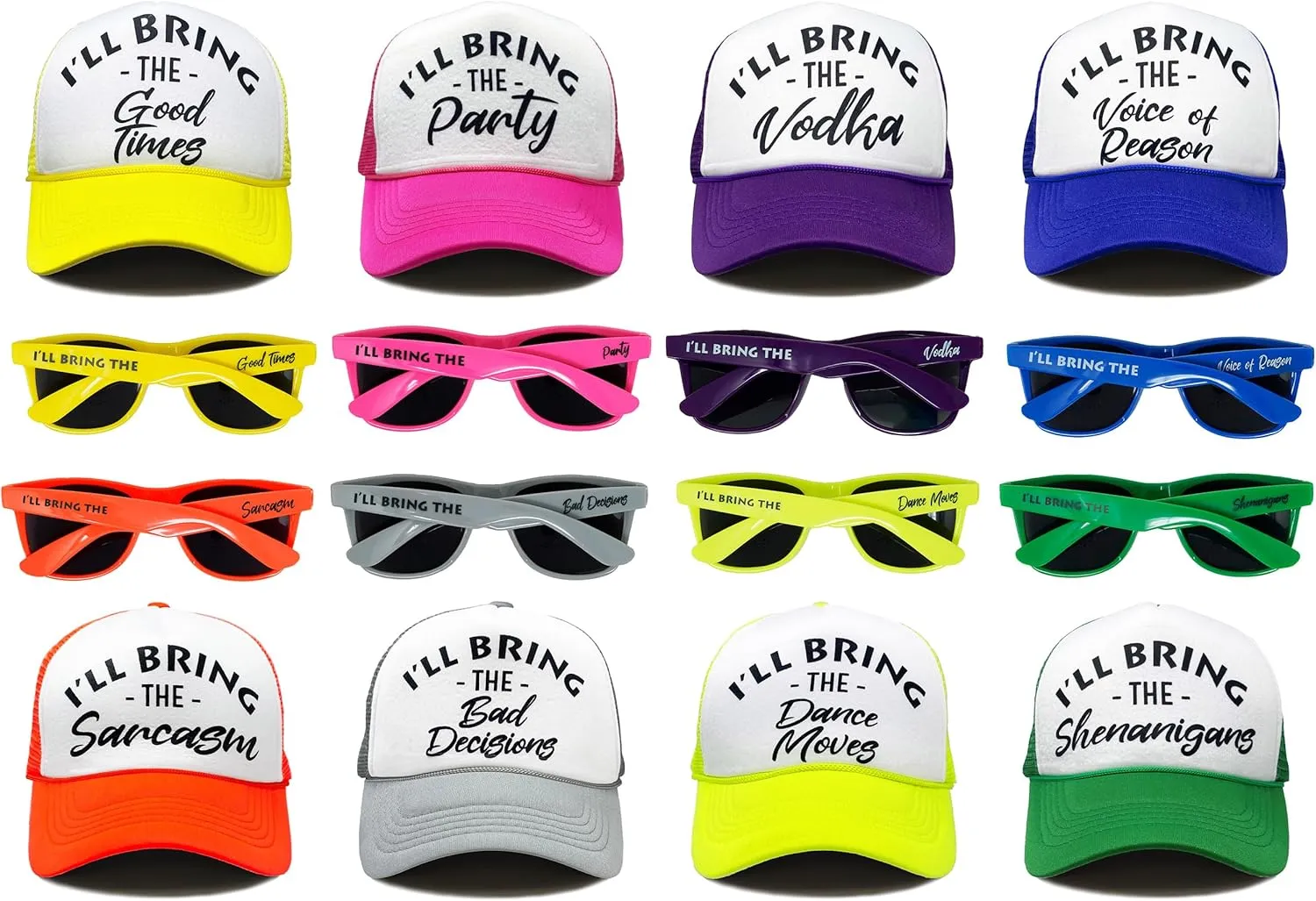 Funky Junque Matching Trucker Hat & Sunglasses Set - Stylish Combo for St. Patrick's Day Party, Single Sets, Value Packs