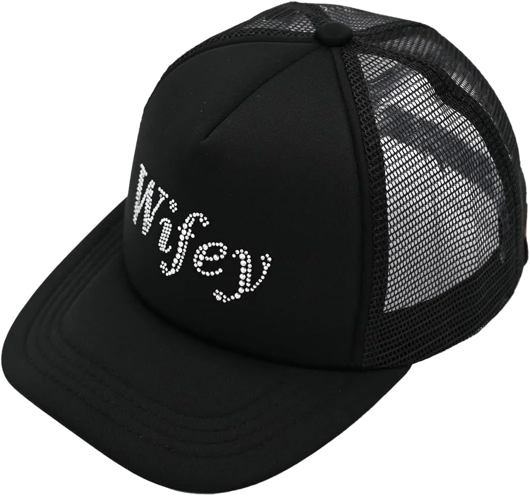 Funky Junque Trucker Hats for Women Bachelorette Party Bride Cowgirl Rhinestone Baseball Cap Foam Mesh Bridal Party Hat