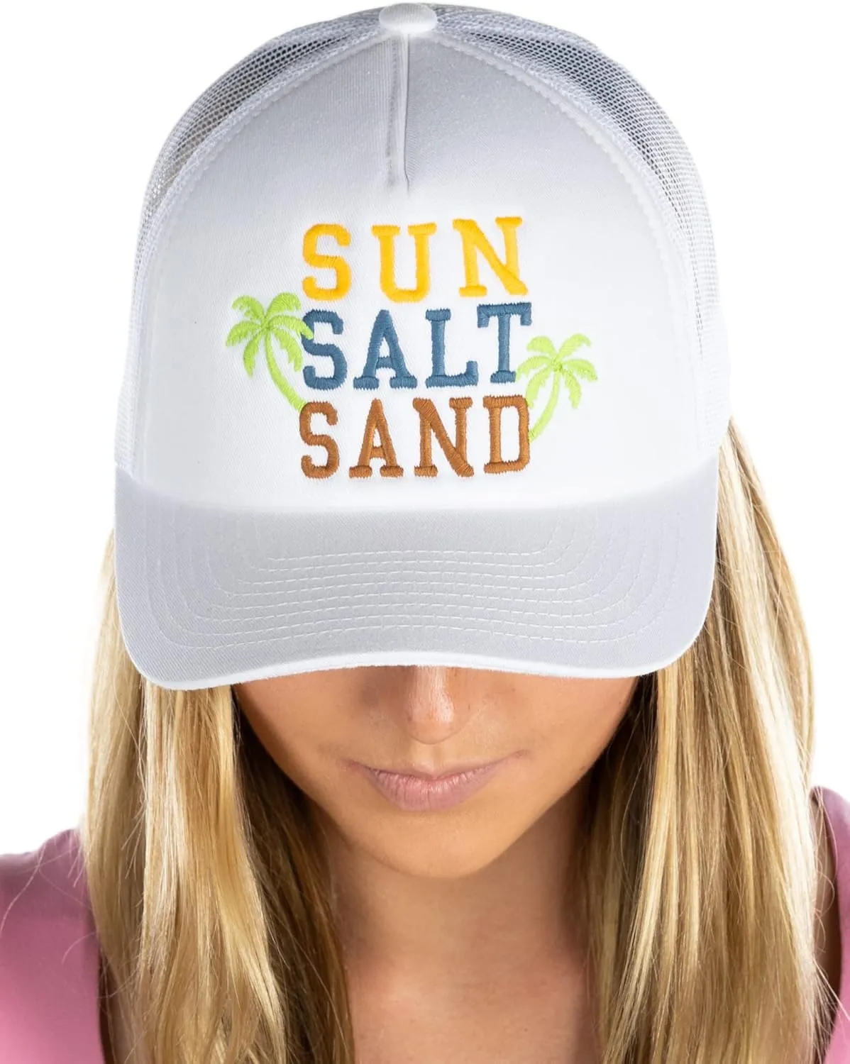 Funky Junque Trucker Hats - Summer Snapback Mesh Baseball Caps with Smiley Face for Men and Women