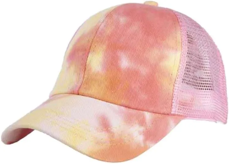 Girl's Criss Cross Trucker Hat Messy Bun High Ponytail Baseball Cap for Kids Ponycap