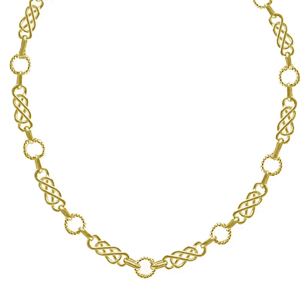 Gold Celtic Link Necklace, 9ct Gold, 18 inch Celtic Necklace