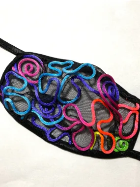 Grooves in Neons Mouth Mask