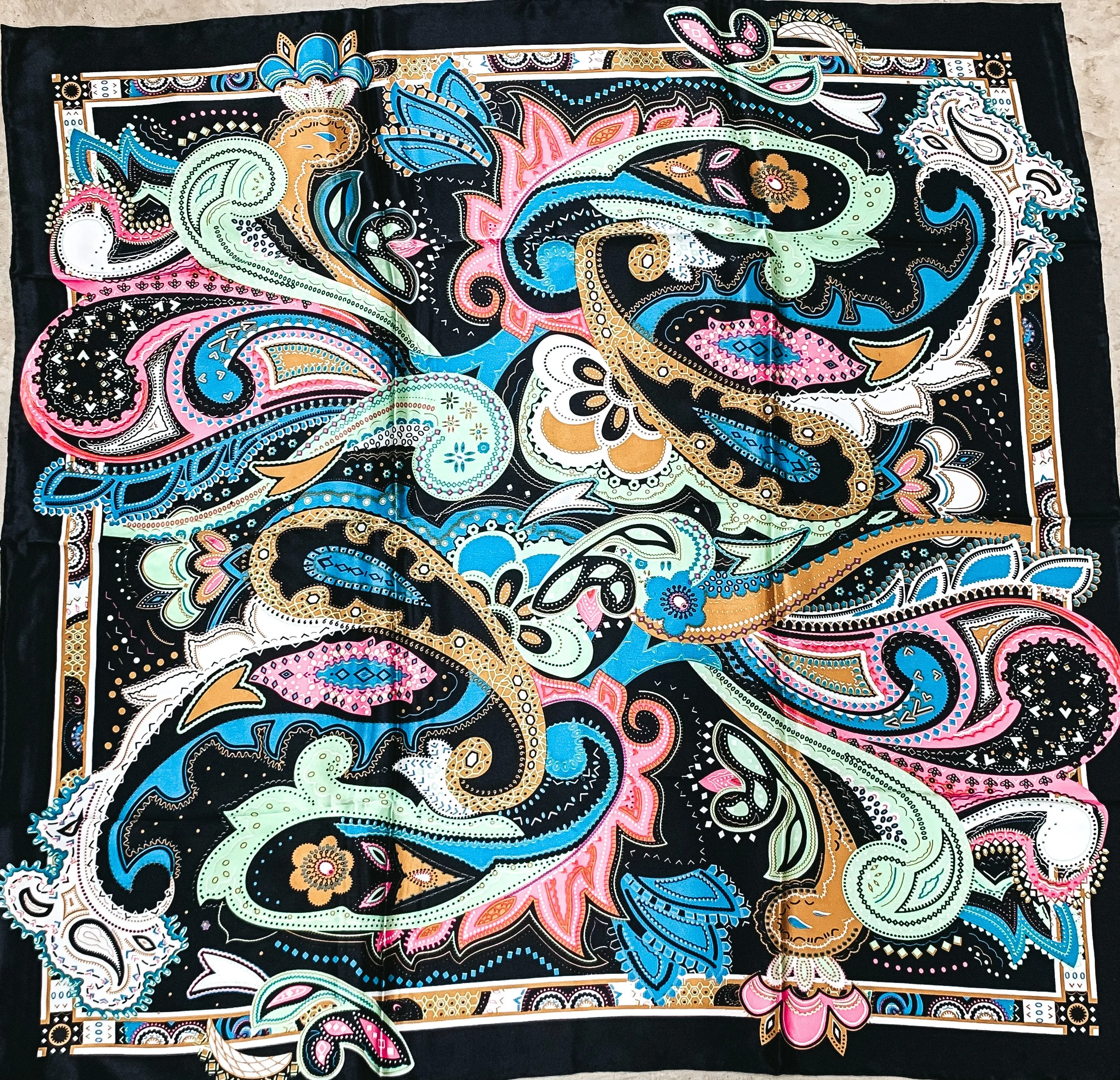 J-Dazzle Charmeuse Silk Wild Rag in Black