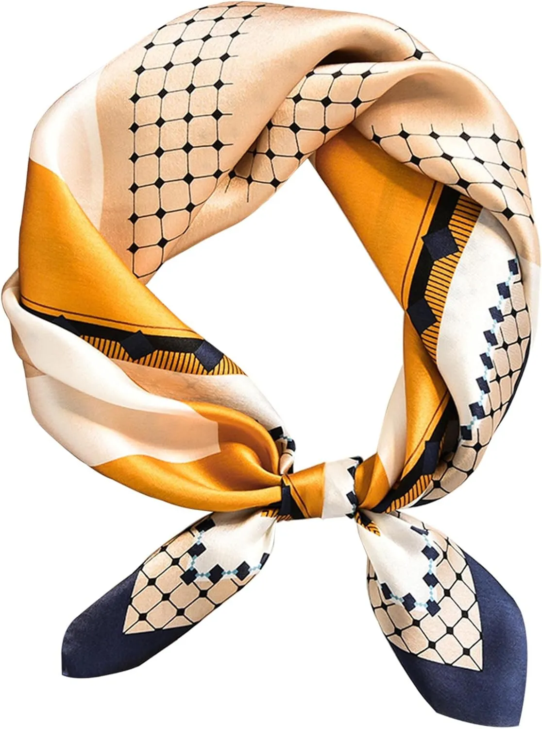 kcctoo 27.5" Mulberry Silk Feeling Head Scarf Women's Fashion Square Neck Satin Scarfs for Bag Hair Scarves Gift