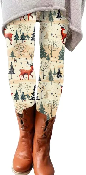 Leggings for Women Winter Leggings Artistic Splash Printed Soft Stretchy Pants Women's Pants Plus Size Snow Lined