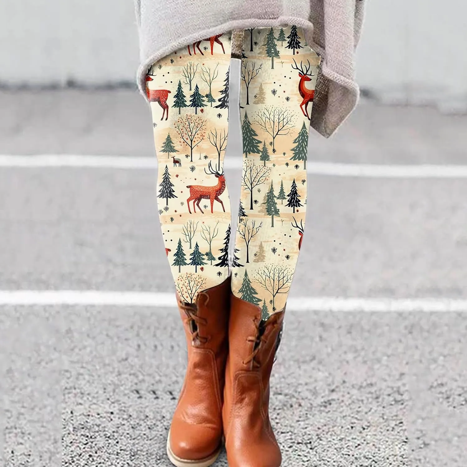 Leggings for Women Winter Leggings Artistic Splash Printed Soft Stretchy Pants Women's Pants Plus Size Snow Lined