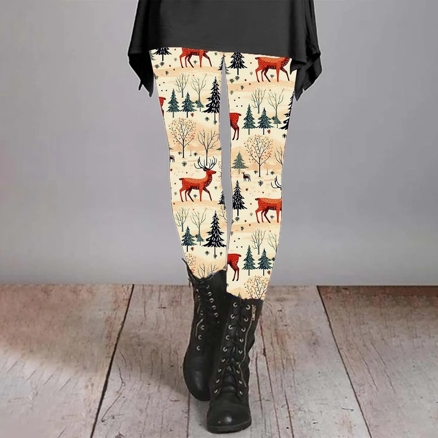 Leggings for Women Winter Leggings Artistic Splash Printed Soft Stretchy Pants Women's Pants Plus Size Snow Lined