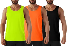 Men's Neon Swim Tank Tops Quick Dry Running Athletic Workout Gym Yoga Swimming Beach Marathon Muscle Sleeveless Shirts