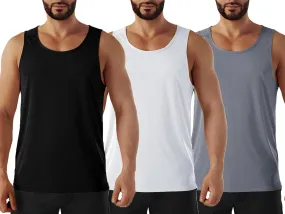 Men's Neon Swim Tank Tops Quick Dry Running Athletic Workout Gym Yoga Swimming Beach Marathon Muscle Sleeveless Shirts