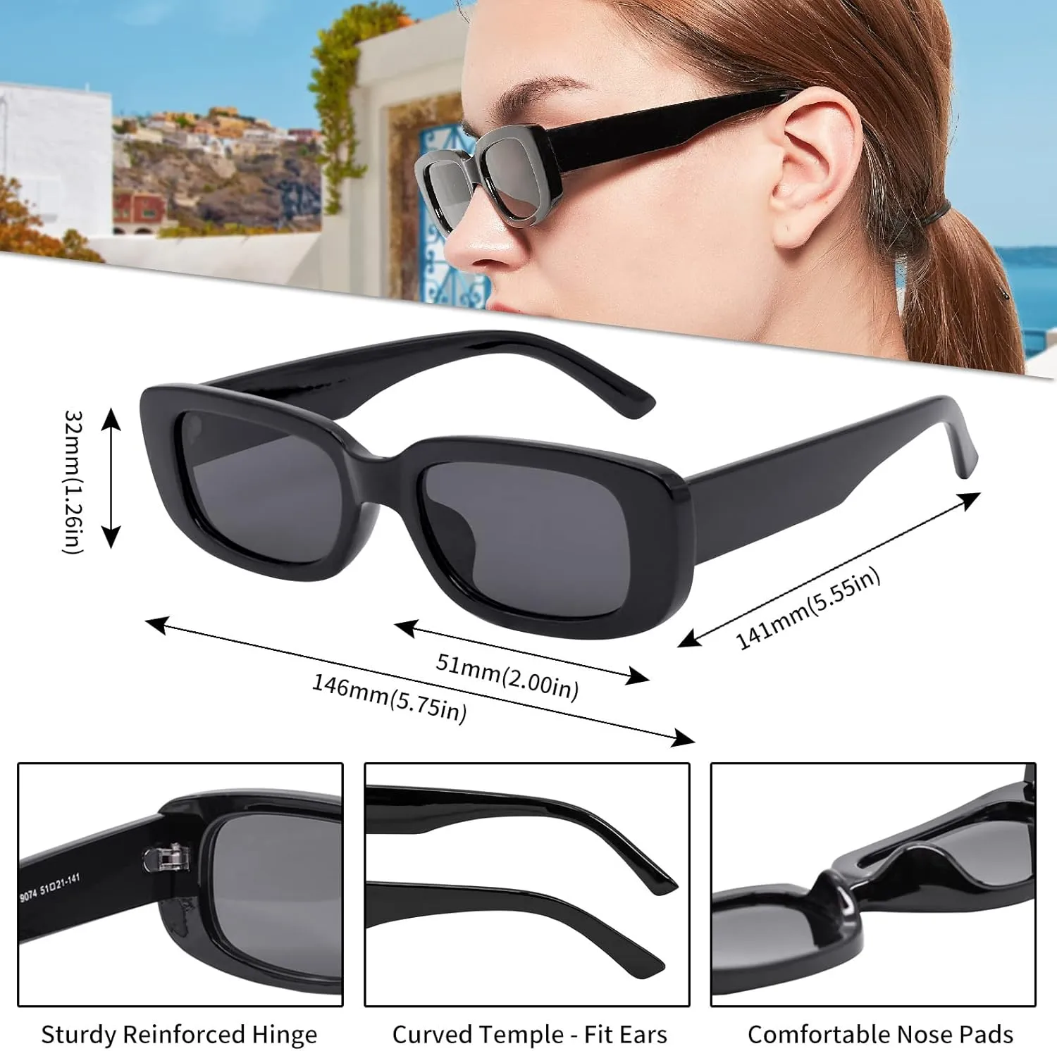 Narrow Sunglasses for Women Men Cool Polarized Sun Glasses Reduce Glare
