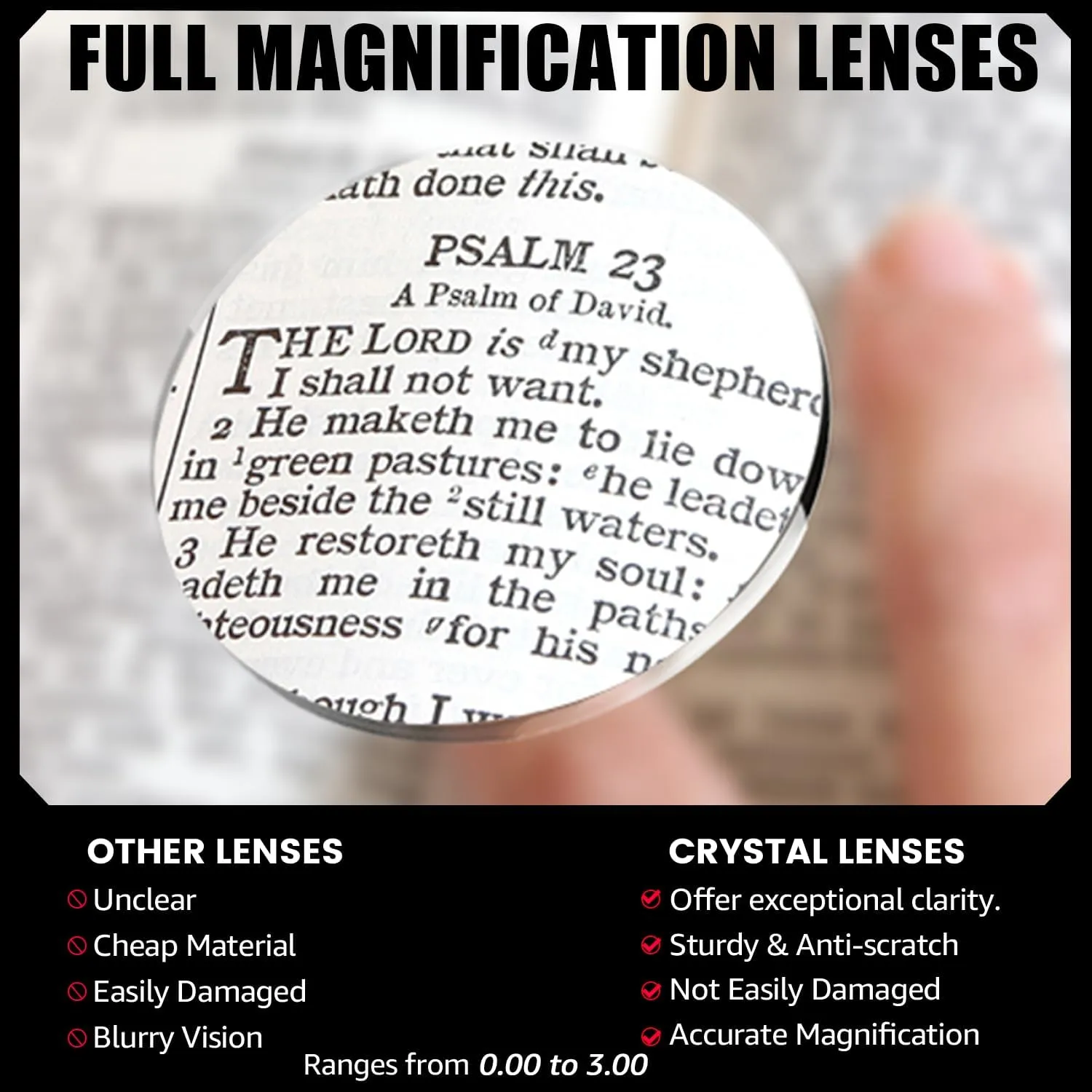 Natural Crystal Stones Lenses Reading Glasses with Clear Real Glass Lenses Blue Light Blocking & UV Protection IF5189