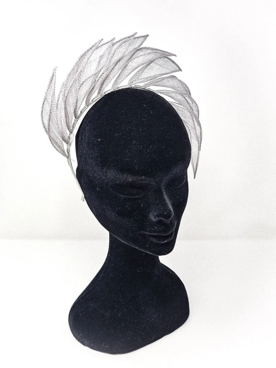 Pearl Silver Petal Crown Hairband Fascinator