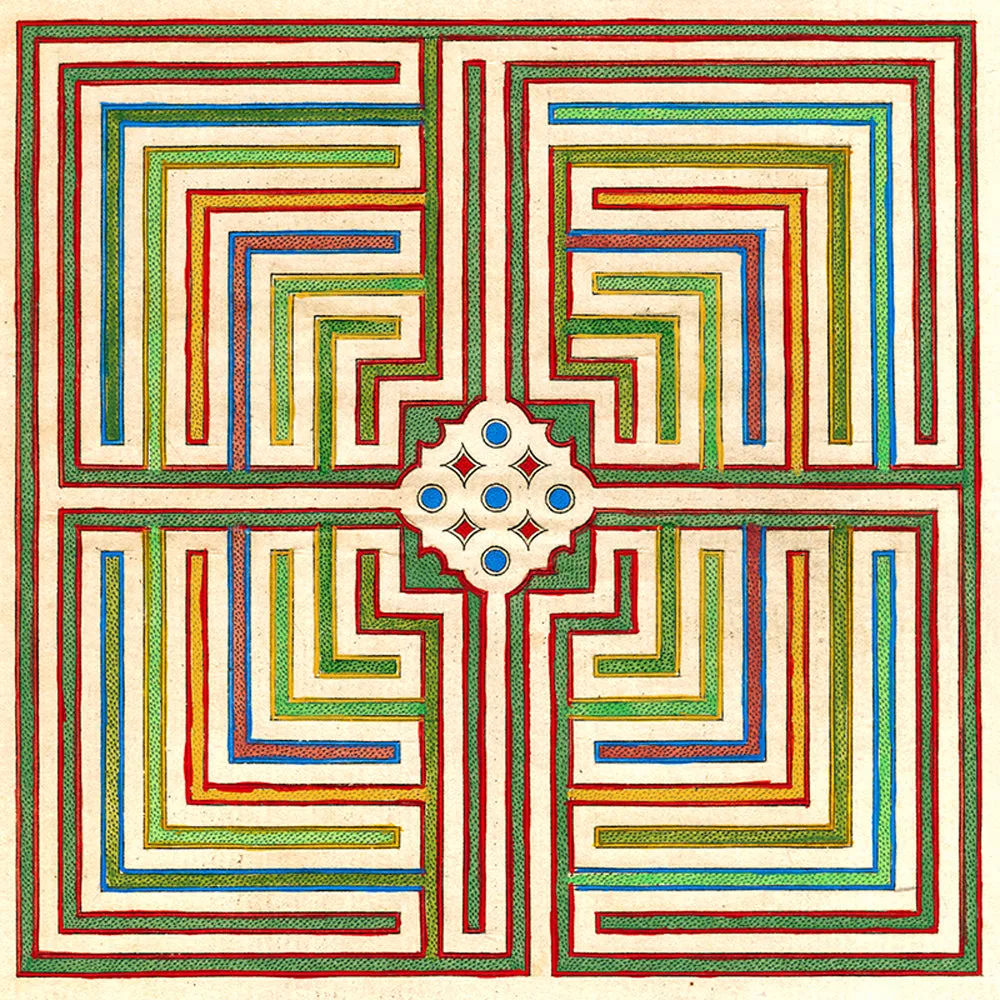 Square Maze Silk Scarf