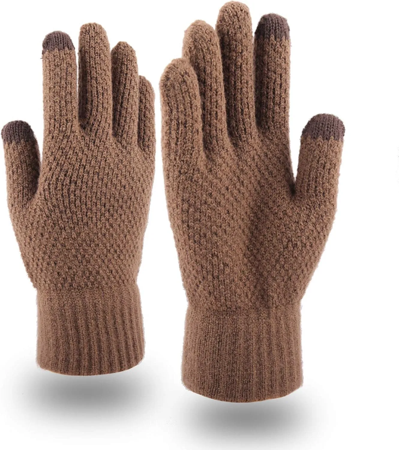 Touchscreen Gloves for Women Knit Thick Warm Touchscreen Gloves Stretch Winter Gloves for Men Cold Weather
