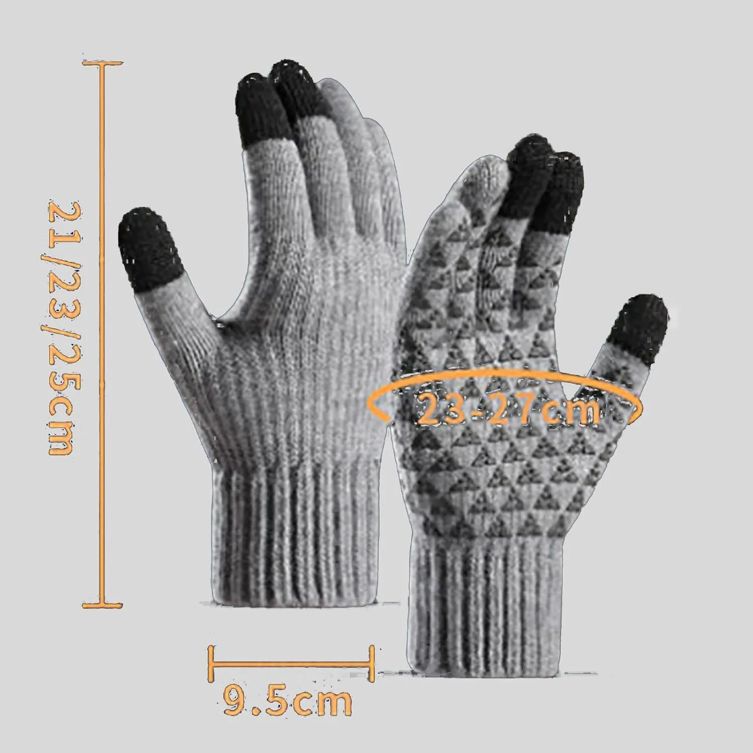 Winter Touchscreen Gloves for Women Warm Soft Thicken Knitted with Touch Screen Fingers Texting Elastic Thermal Glove