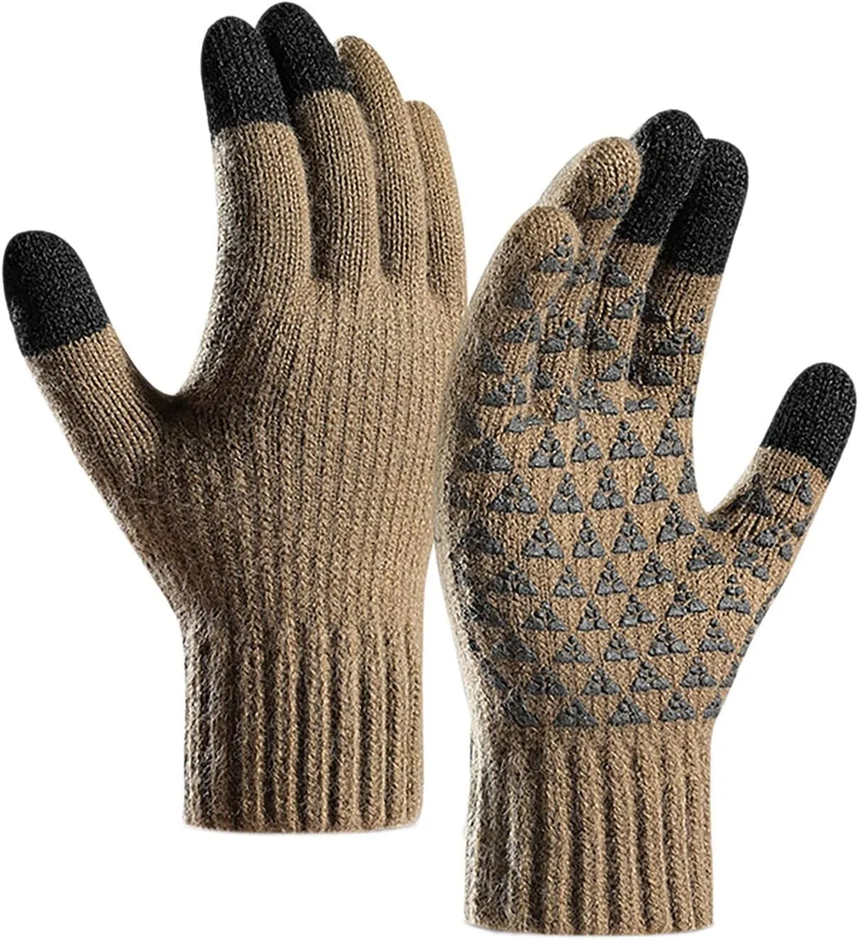 Winter Touchscreen Gloves for Women Warm Soft Thicken Knitted with Touch Screen Fingers Texting Elastic Thermal Glove