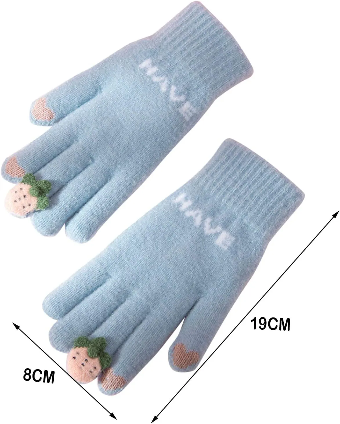Winter Touchscreen Gloves for Women Warm Thermal Knit with Touchscreen Fingers Texting Elastic Cuff Glove