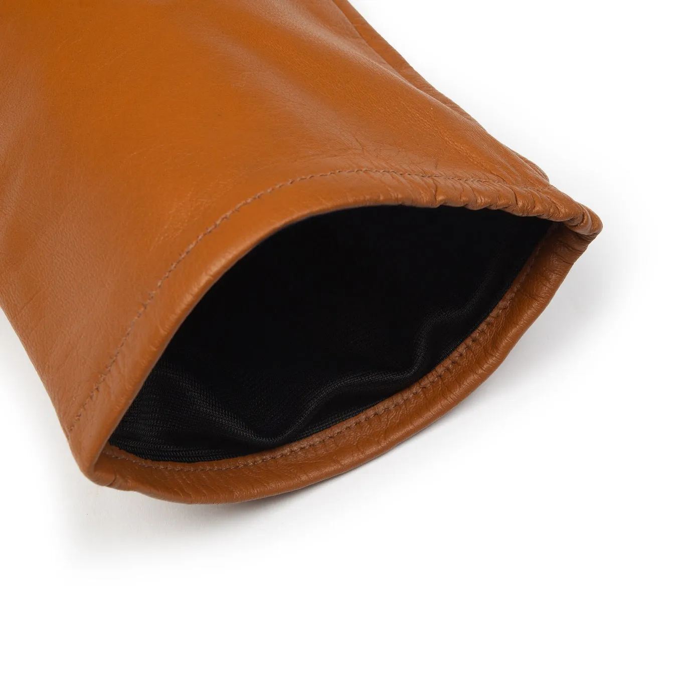 Women's Single-Point Long Above-Elbow Lined Leather Gloves
